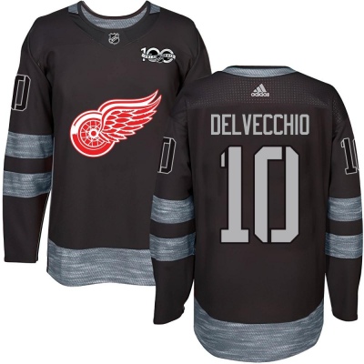 Men's Alex Delvecchio Detroit Red Wings 1917- 100th Anniversary Jersey - Authentic Black
