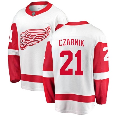 Men's Austin Czarnik Detroit Red Wings Fanatics Branded Away Jersey - Breakaway White