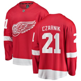 Men's Austin Czarnik Detroit Red Wings Fanatics Branded Home Jersey - Breakaway Red