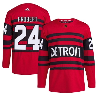 Men's Bob Probert Detroit Red Wings Adidas Reverse Retro 2.0 Jersey - Authentic Red
