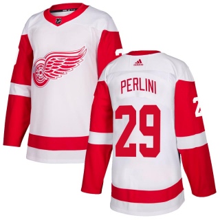 Men's Brendan Perlini Detroit Red Wings Adidas Jersey - Authentic White
