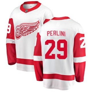 Men's Brendan Perlini Detroit Red Wings Fanatics Branded Away Jersey - Breakaway White
