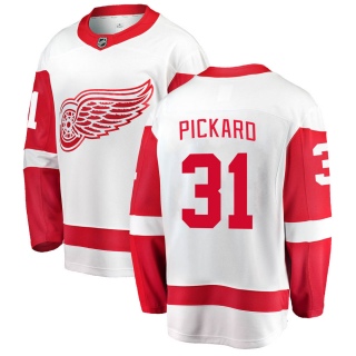 Men's Calvin Pickard Detroit Red Wings Fanatics Branded Away Jersey - Breakaway White