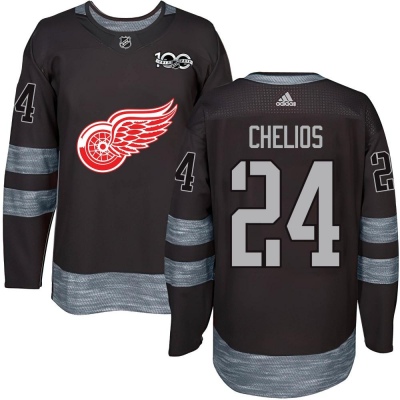 Men's Chris Chelios Detroit Red Wings 1917- 100th Anniversary Jersey - Authentic Black