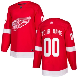 Men's Custom Detroit Red Wings Adidas Custom Home Jersey - Authentic Red