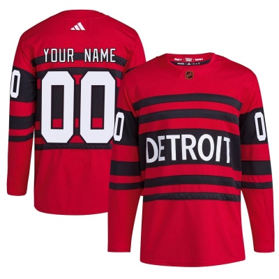 Men's Custom Detroit Red Wings Adidas Custom Reverse Retro 2.0 Jersey - Authentic Red