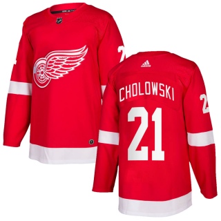 Men's Dennis Cholowski Detroit Red Wings Adidas Home Jersey - Authentic Red
