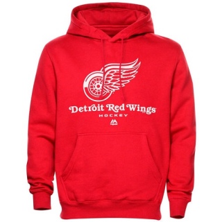 Men's Detroit Red Wings Majestic Critical Victory VIII Fleece Hoodie - Steel -