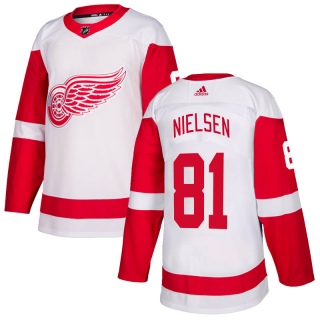 Men's Frans Nielsen Detroit Red Wings Adidas Jersey - Authentic White