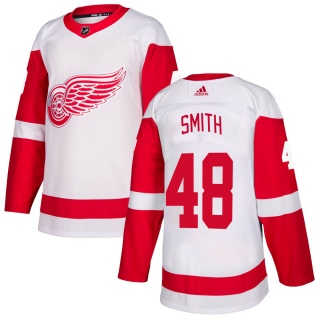 Men's Givani Smith Detroit Red Wings Adidas Jersey - Authentic White