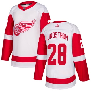 Men's Gustav Lindstrom Detroit Red Wings Adidas Jersey - Authentic White