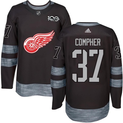 Men's J.T. Compher Detroit Red Wings 1917- 100th Anniversary Jersey - Authentic Black