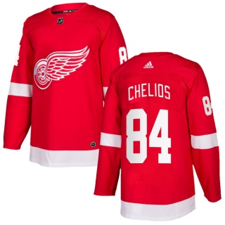 Men's Jake Chelios Detroit Red Wings Adidas Home Jersey - Authentic Red