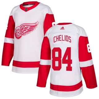 Men's Jake Chelios Detroit Red Wings Adidas Jersey - Authentic White