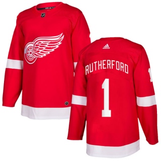 Men's Jim Rutherford Detroit Red Wings Adidas Home Jersey - Authentic Red