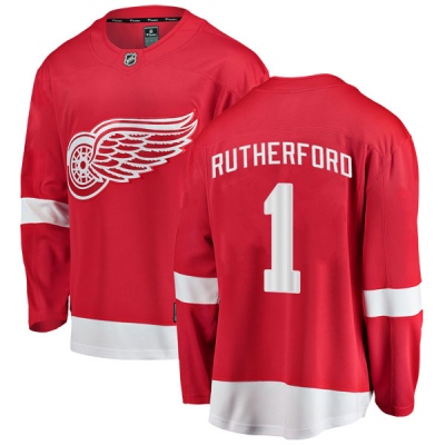 Men's Jim Rutherford Detroit Red Wings Fanatics Branded Home Jersey - Breakaway Red