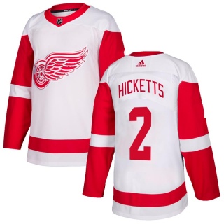 Men's Joe Hicketts Detroit Red Wings Adidas Jersey - Authentic White