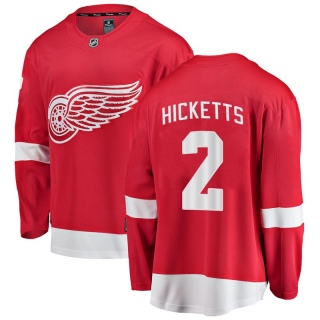 Men's Joe Hicketts Detroit Red Wings Fanatics Branded Home Jersey - Breakaway Red