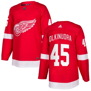 Men's Jussi Olkinuora Detroit Red Wings Adidas Home Jersey - Authentic Red