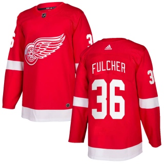Men's Kaden Fulcher Detroit Red Wings Adidas Home Jersey - Authentic Red