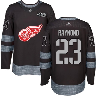 Men's Lucas Raymond Detroit Red Wings 1917- 100th Anniversary Jersey - Authentic Black