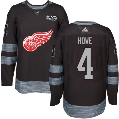 Men's Mark Howe Detroit Red Wings 1917- 100th Anniversary Jersey - Authentic Black