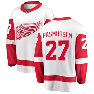 Men's Michael Rasmussen Detroit Red Wings Fanatics Branded Away Jersey - Breakaway White