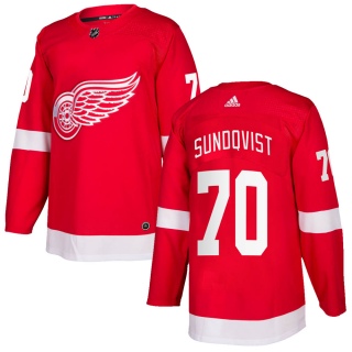 Men's Oskar Sundqvist Detroit Red Wings Adidas Home Jersey - Authentic Red