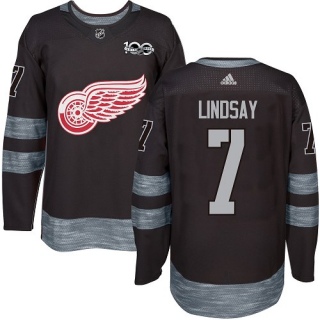 Men's Ted Lindsay Detroit Red Wings Adidas 1917- 100th Anniversary Jersey - Authentic Black