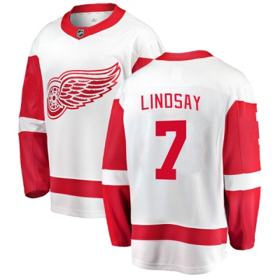 Men's Ted Lindsay Detroit Red Wings Fanatics Branded Away Jersey - Breakaway White