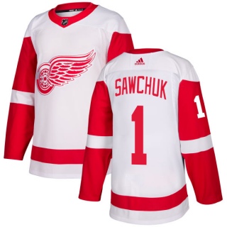 Men's Terry Sawchuk Detroit Red Wings Adidas Jersey - Authentic White