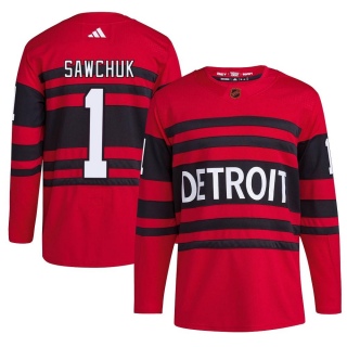 Men's Terry Sawchuk Detroit Red Wings Adidas Reverse Retro 2.0 Jersey - Authentic Red