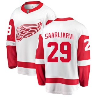 Men's Vili Saarijarvi Detroit Red Wings Fanatics Branded Away Jersey - Breakaway White