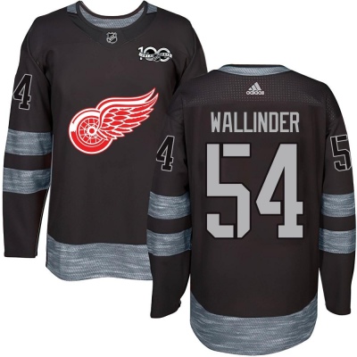 Men's William Wallinder Detroit Red Wings 1917- 100th Anniversary Jersey - Authentic Black