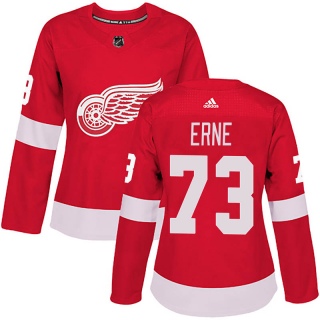 Women's Adam Erne Detroit Red Wings Adidas Home Jersey - Authentic Red