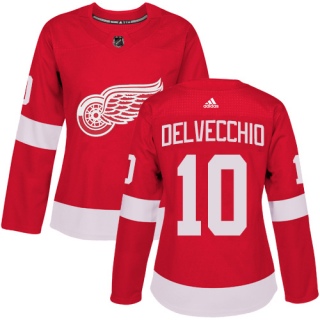 Women's Alex Delvecchio Detroit Red Wings Adidas Home Jersey - Authentic Red