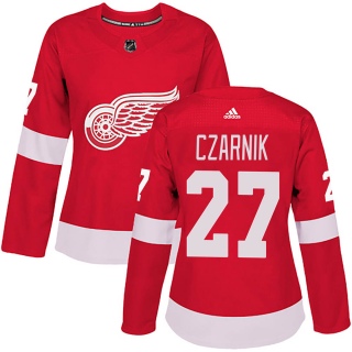 Women's Austin Czarnik Detroit Red Wings Adidas Home Jersey - Authentic Red