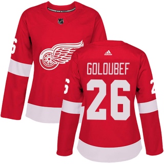 Women's Cody Goloubef Detroit Red Wings Adidas ized Home Jersey - Authentic Red
