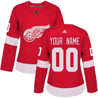 Women's Custom Detroit Red Wings Adidas Custom Home Jersey - Authentic Red