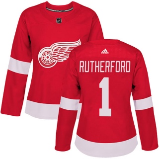 Women's Jim Rutherford Detroit Red Wings Adidas Home Jersey - Authentic Red