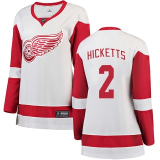 Women's Joe Hicketts Detroit Red Wings Fanatics Branded Away Jersey - Breakaway White