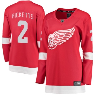 Women's Joe Hicketts Detroit Red Wings Fanatics Branded Home Jersey - Breakaway Red