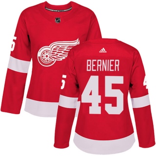 Women's Jonathan Bernier Detroit Red Wings Adidas Home Jersey - Authentic Red