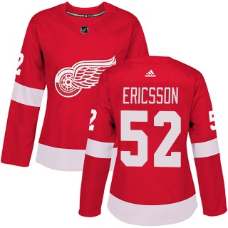 Women's Jonathan Ericsson Detroit Red Wings Adidas Home Jersey - Authentic Red