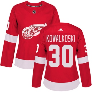 Women's Justin Kowalkoski Detroit Red Wings Adidas Home Jersey - Authentic Red