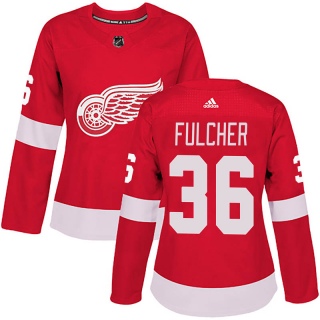 Women's Kaden Fulcher Detroit Red Wings Adidas Home Jersey - Authentic Red