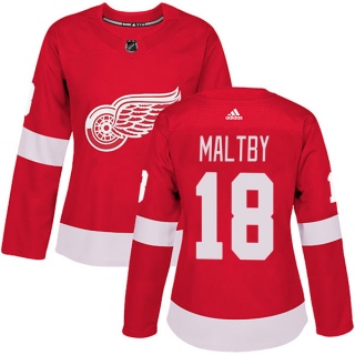 Women's Kirk Maltby Detroit Red Wings Adidas Home Jersey - Authentic Red