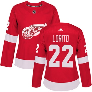 Women's Matthew Lorito Detroit Red Wings Adidas Home Jersey - Authentic Red