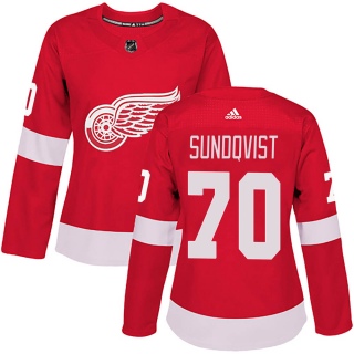 Women's Oskar Sundqvist Detroit Red Wings Adidas Home Jersey - Authentic Red