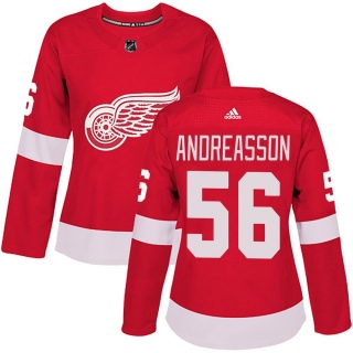 Women's Pontus Andreasson Detroit Red Wings Adidas Home Jersey - Authentic Red